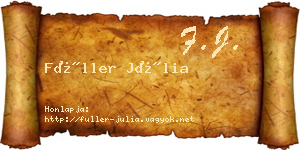 Füller Júlia névjegykártya
